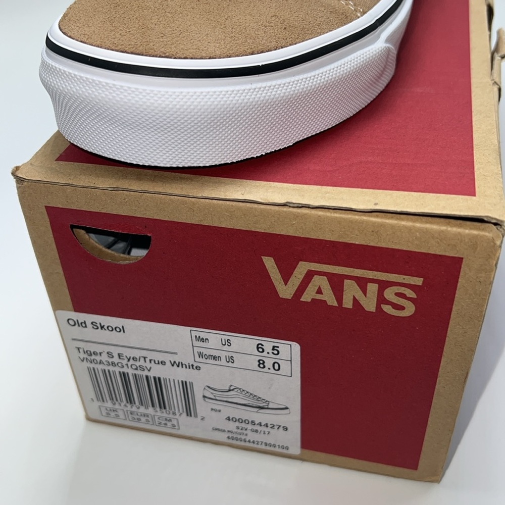 🤎NWT VANS OLD SKOOL VINTAGE SNEAKER IN TIGERS EYE/TRUE WHITE - Picture 8 of 15